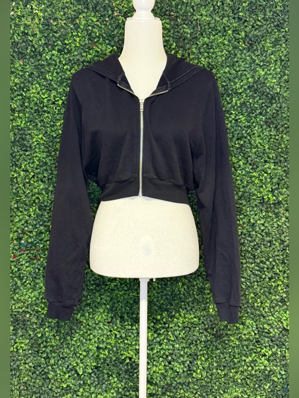 Alo Yoga Sweet Escape Zip Up Cropped Hoodie Black Size Small 🖤